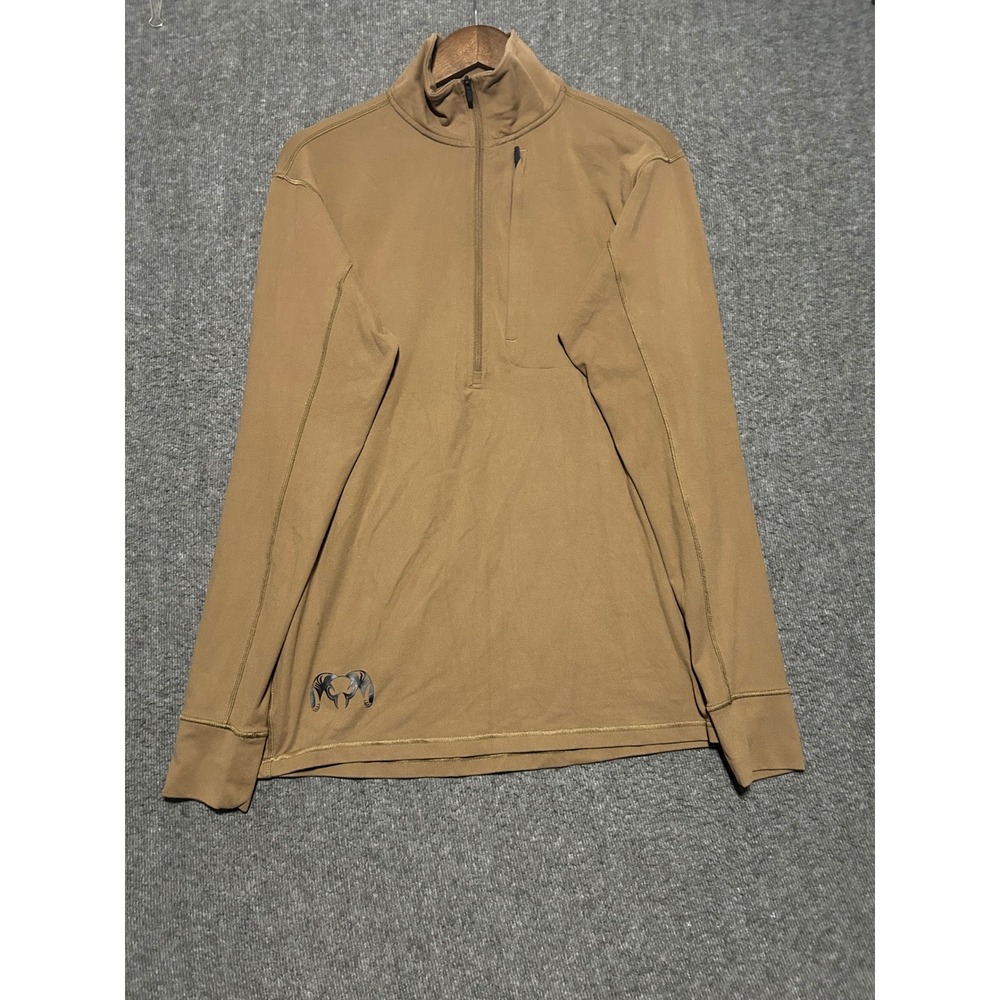 Kuiu 1/2 zip pullover mens brown size XL nylon stretch outdoors hiking